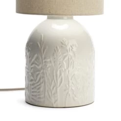 Habitat Embossed Floral Ceramic Table Lamp - Off White -Household Items Sale 1233656 R Z003A
