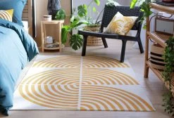 Habitat Global Print Flatweave Rug - 120X170cm - Yellow -Household Items Sale 1256664 R Z002C