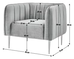 Habitat Lola Velvet Armchair - Charcoal -Household Items Sale 1930825 R E001