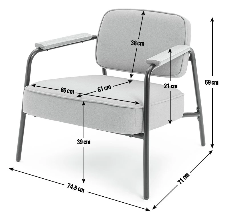 Habitat Jesper Fabric Accent Chair - Grey 6 Habitat Jesper Fabric Accent Chair - Grey - Image 4