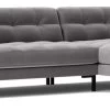 Swoon Landau Velvet Right Hand Corner Sofa - Silver Grey -Household Items Sale 2024668 R Z001A