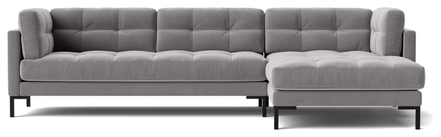 Swoon Landau Velvet Right Hand Corner Sofa - Silver Grey 7 Swoon Landau Velvet Right Hand Corner Sofa - Silver Grey - Image 5