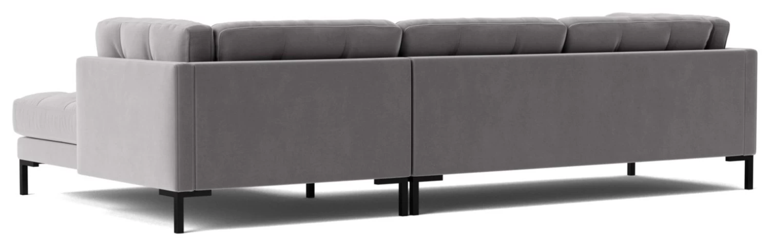 Swoon Landau Velvet Right Hand Corner Sofa - Silver Grey 9 Swoon Landau Velvet Right Hand Corner Sofa - Silver Grey - Image 7