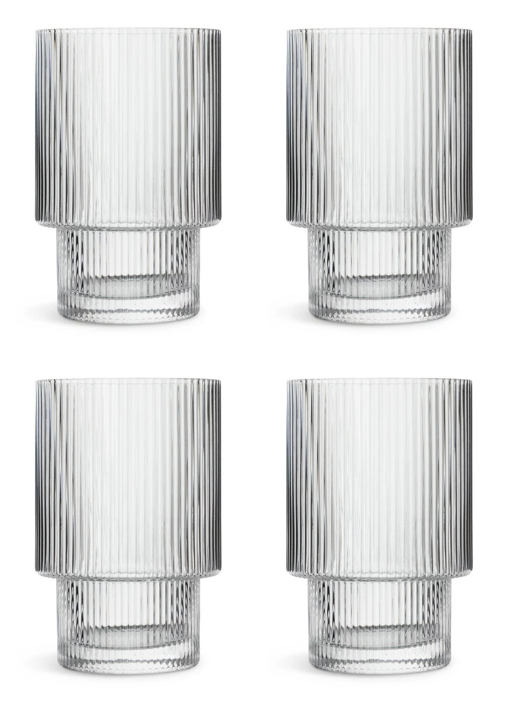Habitat Ribbed Set Of 4 Tumbler Glasses 3 Habitat Ribbed Set Of 4 Tumbler Glasses
