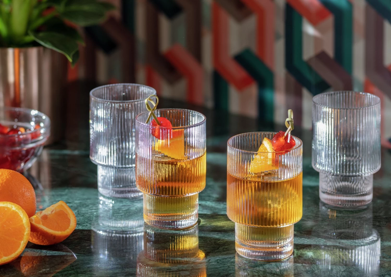 Habitat Ribbed Set Of 4 Tumbler Glasses 4 Habitat Ribbed Set Of 4 Tumbler Glasses - Image 2