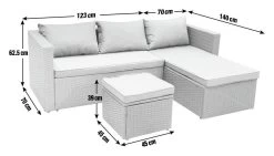 Habitat 4 Seater Rattan Effect Garden Sofa Set - Grey -Household Items Sale 2070739 R E001