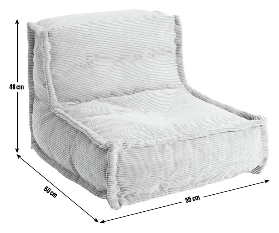 Habitat Kids Mini Estelle Cord Bean Bag - Green 5 Habitat Kids Mini Estelle Cord Bean Bag - Green - Image 3