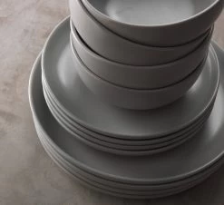 Habitat 12 Piece Stoneware Dinner Set - Matt Grey -Household Items Sale 2151768 R Z003C