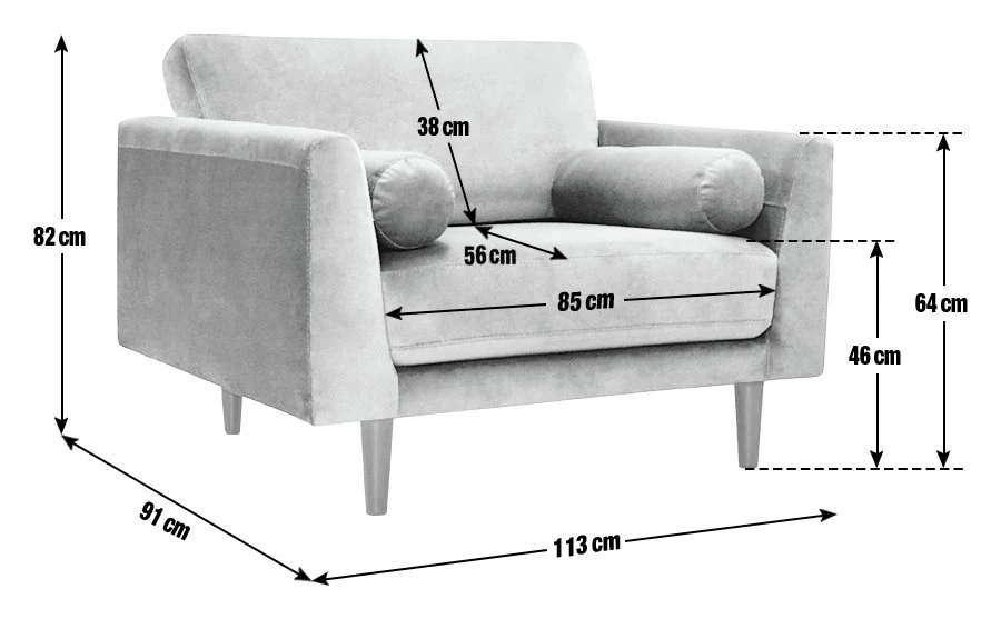 Habitat Jacob Fabric Cuddle Chair - Black 6 Habitat Jacob Fabric Cuddle Chair - Black - Image 4