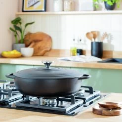 Habitat 4 Litre Shallow Cast Iron Casserole Dish - Black -Household Items Sale 3065482 R Z002C