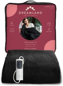 Dreamland Snuggle Up Black Heated Throw - Large -Household Items Sale 3243699 R Z002A