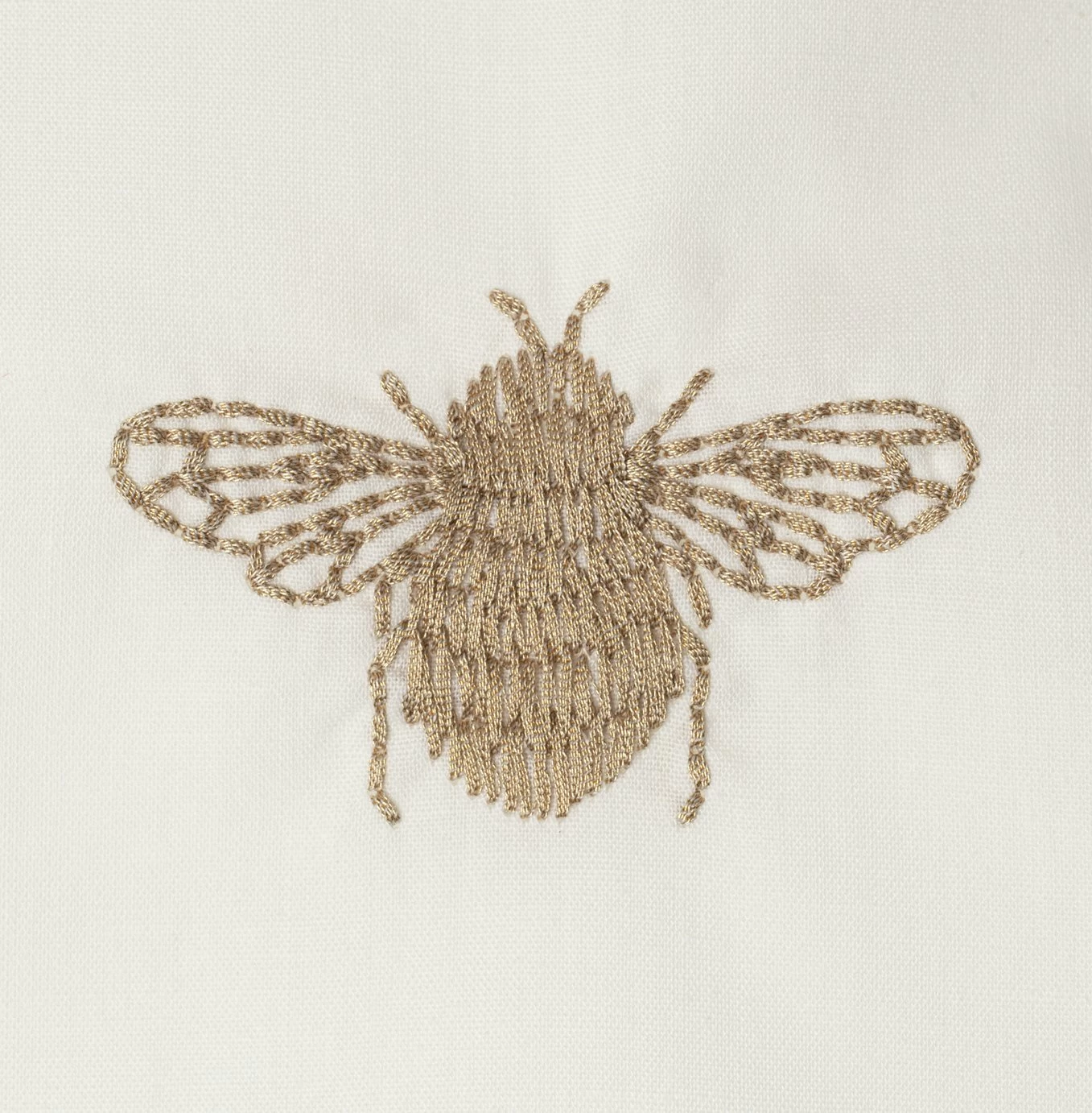 Habitat 180TC Embroidered Bee White Bedding Set - Single 4 Habitat 180TC Embroidered Bee White Bedding Set - Single - Image 2