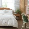 Habitat 180TC Embroidered Bee White Bedding Set - Single