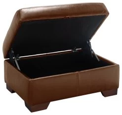 Habitat Eton Leather Storage Ottoman Footstool - Tan -Household Items Sale 3594630 R Z003A