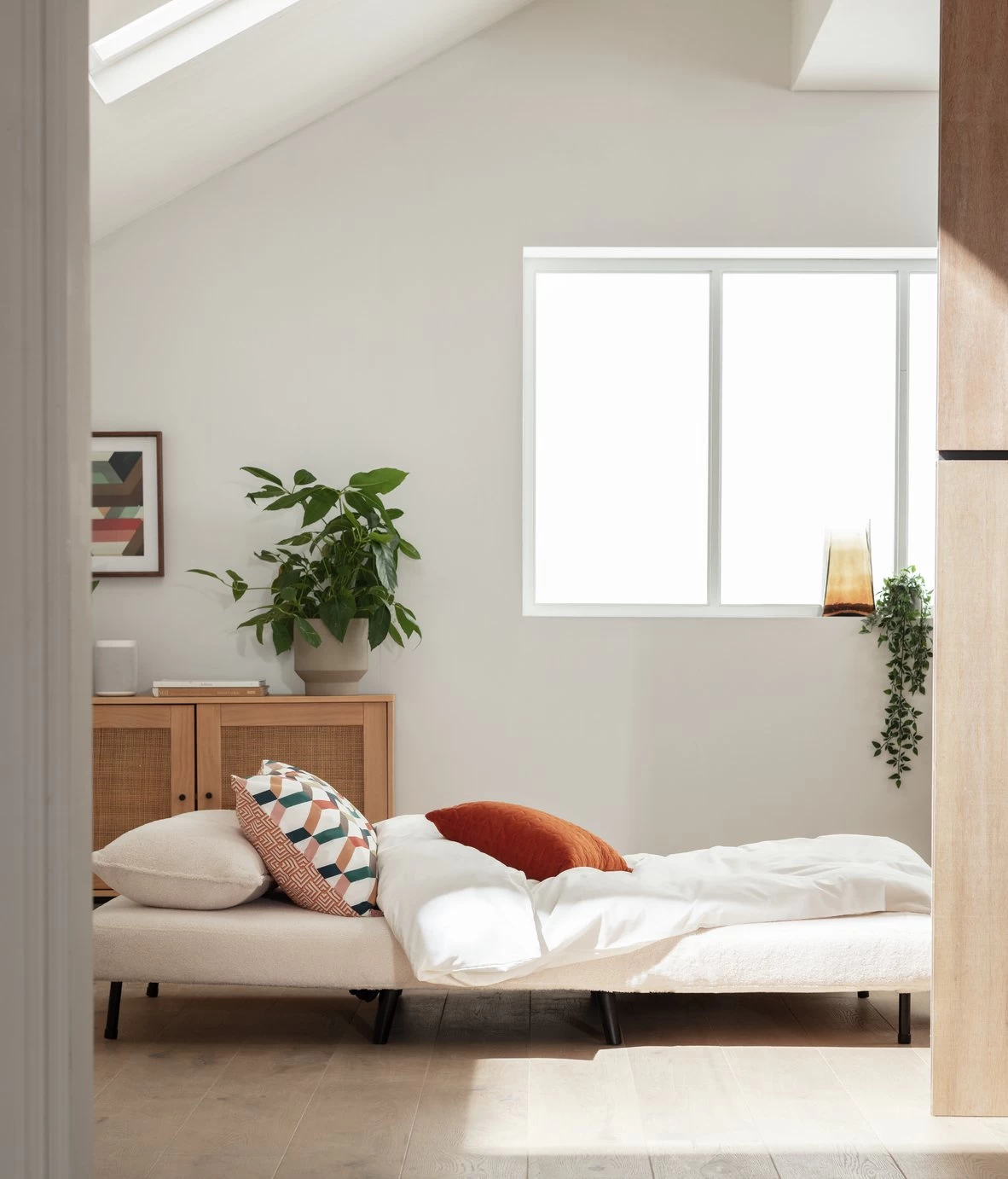 Habitat Roma Small Double Boucle Chairbed - Cream 4 Habitat Roma Small Double Boucle Chairbed - Cream - Image 2