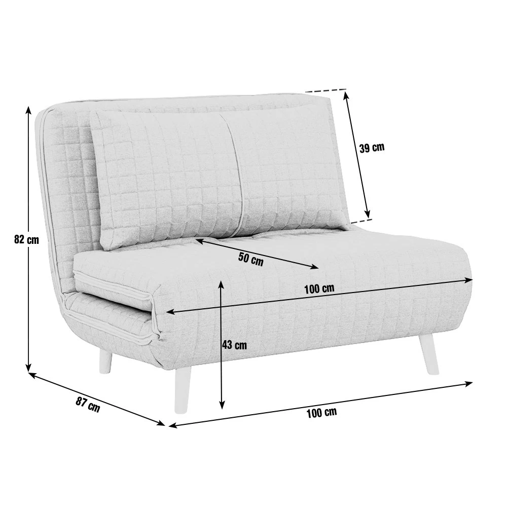 Habitat Roma Small Double Boucle Chairbed - Cream 8 Habitat Roma Small Double Boucle Chairbed - Cream - Image 6