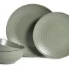 Habitat Textured Ripple 12 Piece Stoneware Dinner Set - Sage -Household Items Sale 4353492 R Z001A