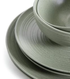 Habitat Textured Ripple 12 Piece Stoneware Dinner Set - Sage -Household Items Sale 4353492 R Z005A