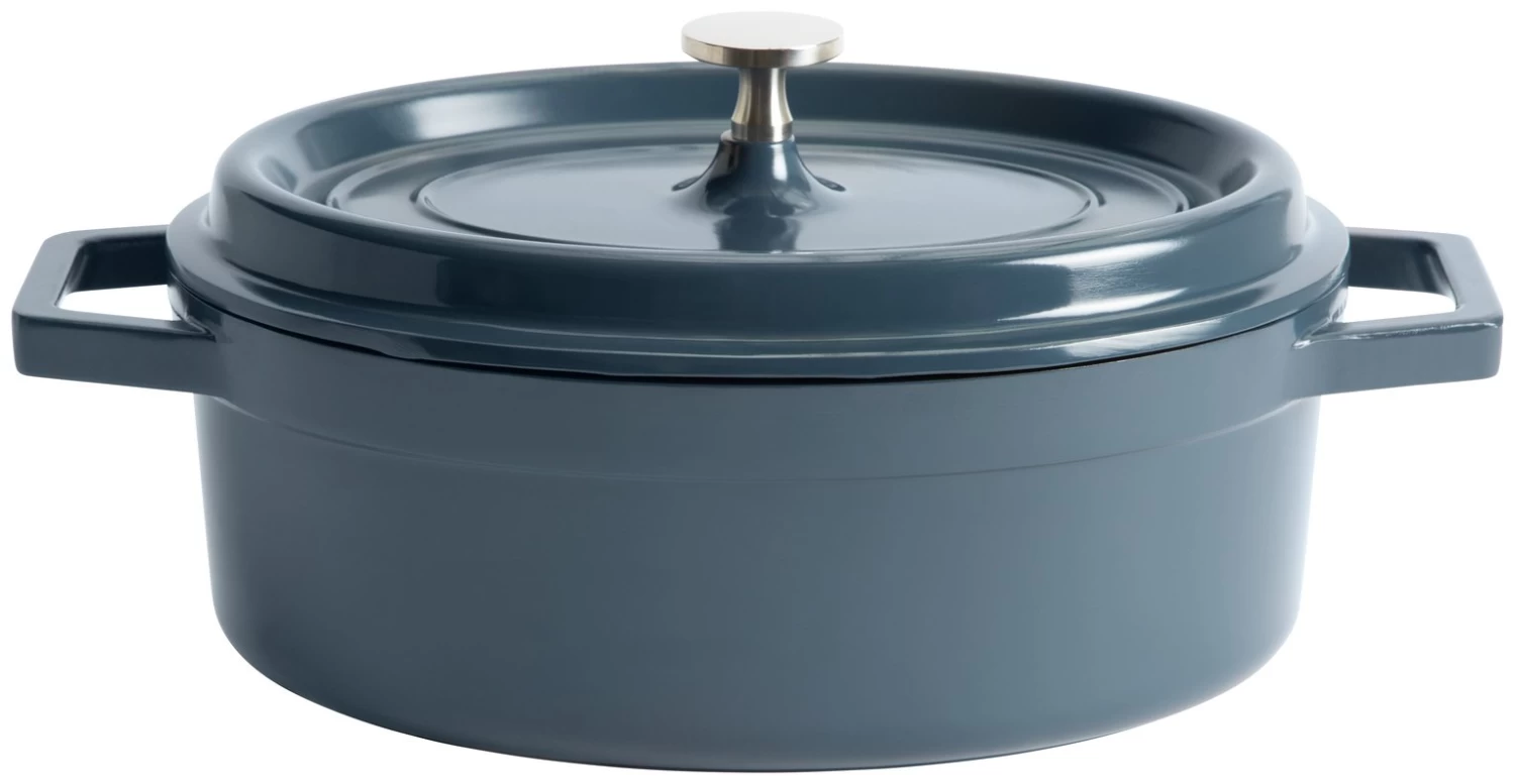 Habitat 3.6 Litre Cast Aluminium Casserole Dish - Blue 3 Habitat 3.6 Litre Cast Aluminium Casserole Dish - Blue