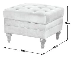 Habitat Chesterfield Velvet Storage Footstool - Light Grey -Household Items Sale 4654287 R E001