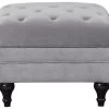 Habitat Chesterfield Velvet Storage Footstool - Light Grey -Household Items Sale 4654287 R Z001A