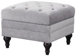 Habitat Chesterfield Velvet Storage Footstool - Light Grey -Household Items Sale 4654287 R Z002A