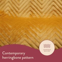 Dreamland Deluxe Velvet Mustard Heated Throw - Large -Household Items Sale 4844994 R Z005A