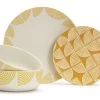 Habitat Block Print 12 Piece Stoneware Dinner Set - Yellow -Household Items Sale 7040575 R Z001A