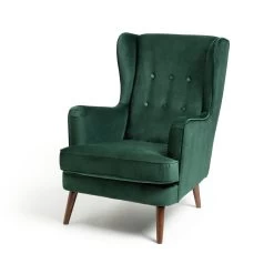 Habitat Callie Velvet Wingback Chair - Forest Green -Household Items Sale 7878486 R Z002A