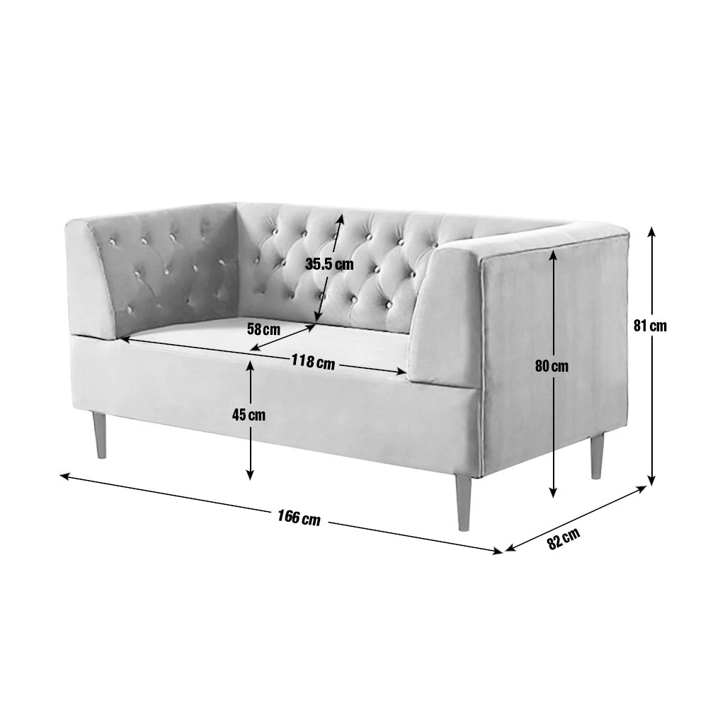 Habitat Blake Velvet 2 Seater Sofa - Navy Blue 6 Habitat Blake Velvet 2 Seater Sofa - Navy Blue - Image 4