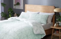 Habitat Stockholm Diamond Dash Duck Egg Bedding Set - Single -Household Items Sale 8277385 R Z005A