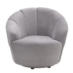 Habitat Ezra Velvet Swivel Chair - Light Grey