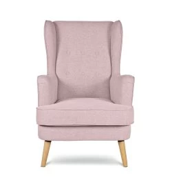 Habitat Callie Fabric Wingback Chair - Blush Pink