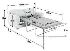 Habitat Lisbon Small Double Fabric Sofa Bed - Charcoal -Household Items Sale 9198786 R E001