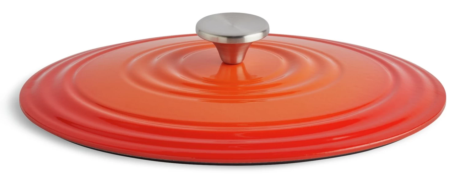 Habitat 4.7 Litre Cast Iron Oval Casserole Dish - Orange 6 Habitat 4.7 Litre Cast Iron Oval Casserole Dish - Orange - Image 4