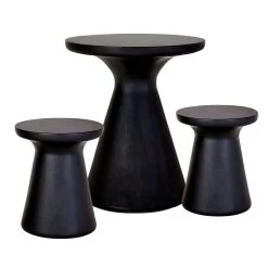 Habitat Milton 2 Seater Fibrestone Garden Bistro Set - Black