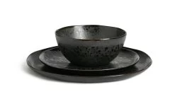Habitat Preto 12 Piece Stoneware Dinner Set - Black 13 Habitat Preto 12 Piece Stoneware Dinner Set - Black -Household Items Sale 9310708 R Z002A