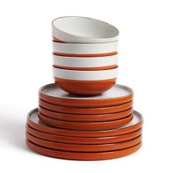 Habitat 12 Piece Stoneware Dinner Set - Rust Speckle -Household Items Sale 9361173 R Z002A