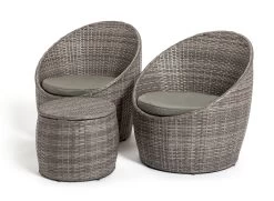 Habitat 2 Seater Wicker Garden Barrel Bistro Set - Grey
