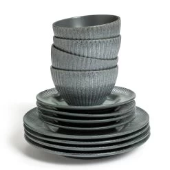 Habitat 12 Piece Stoneware Felicity Dinner Set - Blue -Household Items Sale 9410251 R Z002A