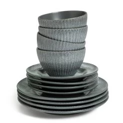 Habitat 12 Piece Stoneware Felicity Dinner Set - Blue -Household Items Sale 9410251 R Z006A