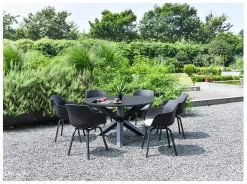 Habitat Aegaen 6 Seater Metal Patio Set - Grey -Household Items Sale 9417515 R Z002C