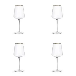 Habitat Gold Rim Set Of 4 Wine Glasses