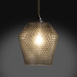 Habitat Nubia Faceted Glass Shade - Smoke Grey -Household Items Sale 9453957 R Z002C