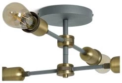 Habitat Tay 4 Light Flush To Ceiling Light - Grey & Brass -Household Items Sale 9467644 R Z004A