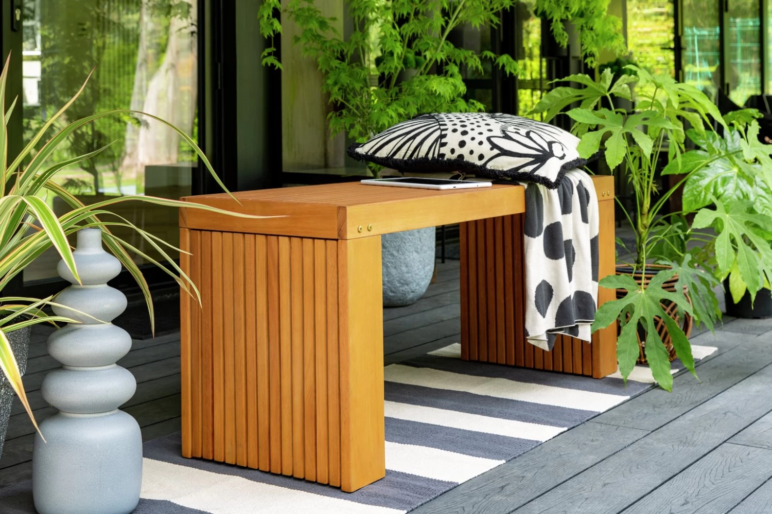 Habitat Samoa Eucalyptus 2 Seater Garden Bench - Natural 4 Habitat Samoa Eucalyptus 2 Seater Garden Bench - Natural - Image 2