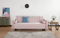 Habitat Preston Clic Clac Velvet Sofa Bed - Pink -Household Items Sale 9478255 R Z003C