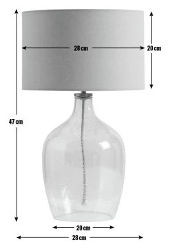 Habitat Abas Glass Table Lamp - Clear & Cream 14 Habitat Abas Glass Table Lamp - Clear & Cream -Household Items Sale 9489732 R E001