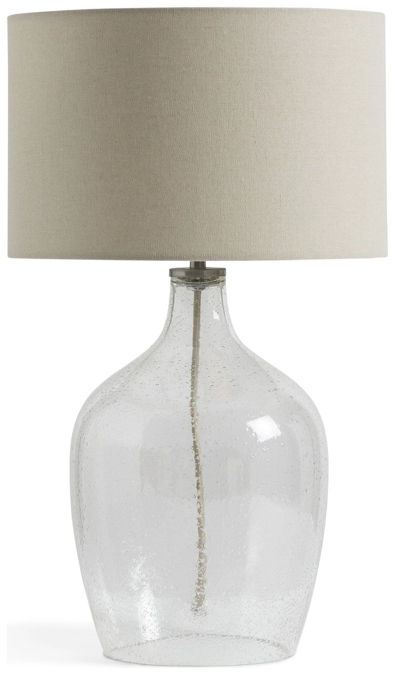 Habitat Abas Glass Table Lamp - Clear & Cream 4 Habitat Abas Glass Table Lamp - Clear & Cream - Image 2