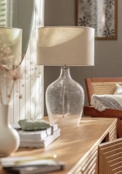 Habitat Abas Glass Table Lamp - Clear & Cream 20 Habitat Abas Glass Table Lamp - Clear & Cream -Household Items Sale 9489732 R Z002C